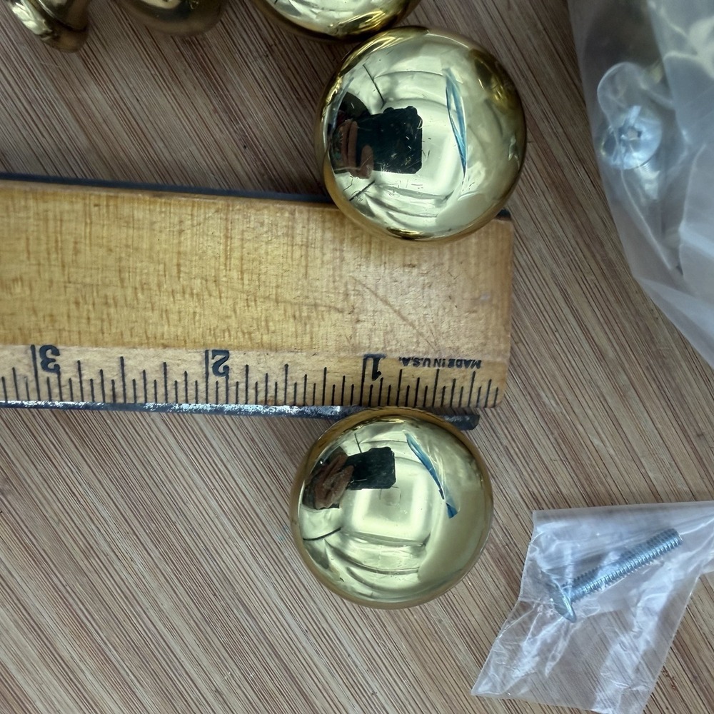 Lot of 15 Drawer Pulls Knobs Solid Brass Handle  1.25 in. - Picture 5 of 7
